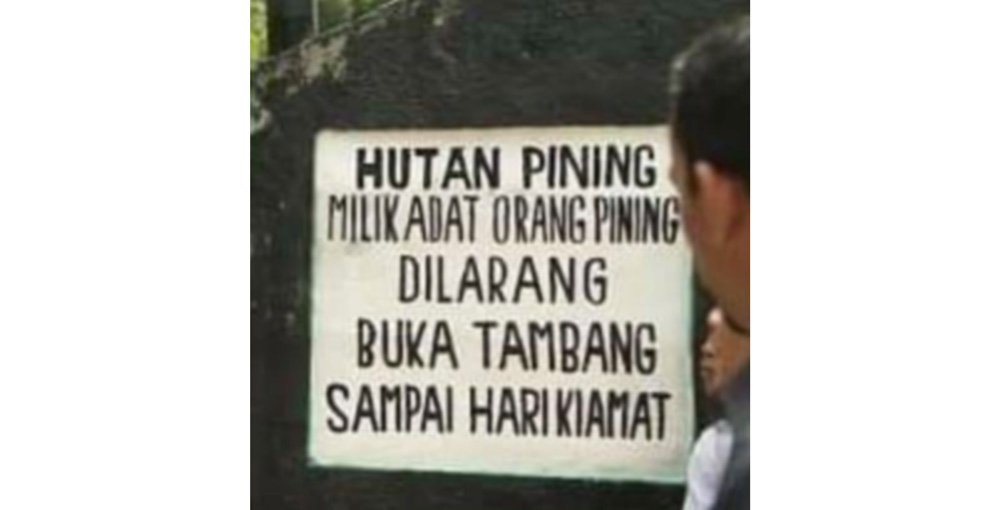 Plakat Bergbau Verbot bis Ende der Welt