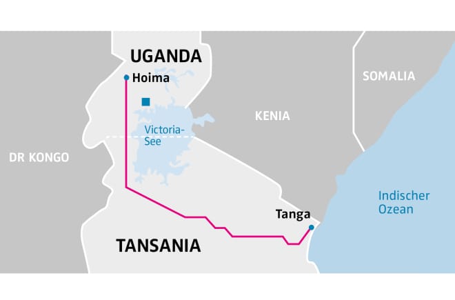 Karte Uganda Tansania