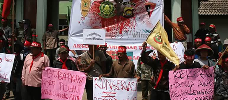 Gewalt erzeugt nur neue Gewalt! Demo gegen Palmölfirmen auf Sumatra Demo gegen Palmölfirmen auf Sumatra