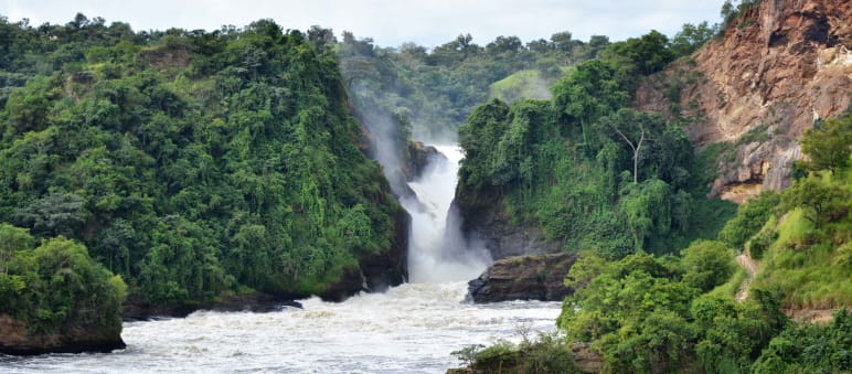 Das Öl für die geplante Pipeline soll im Nationalpark Murchison Falls gefördert werden Murchison Falls, Uganda