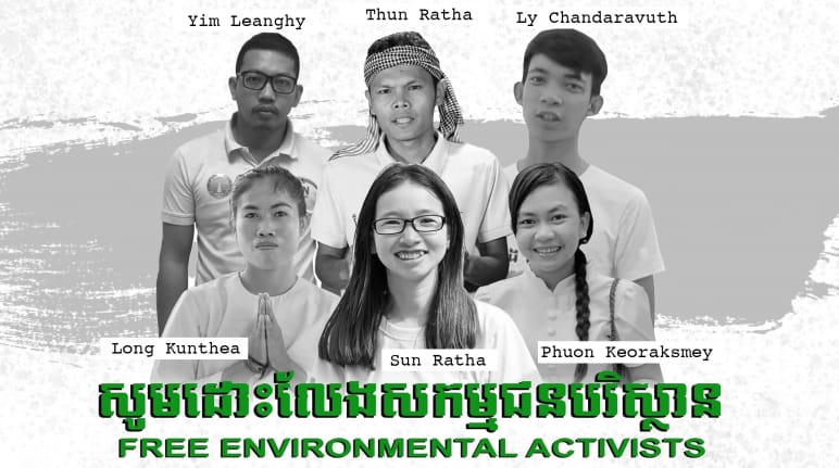 3 junge Frauen und 3 junge Männer von Mother Nature Cambodia